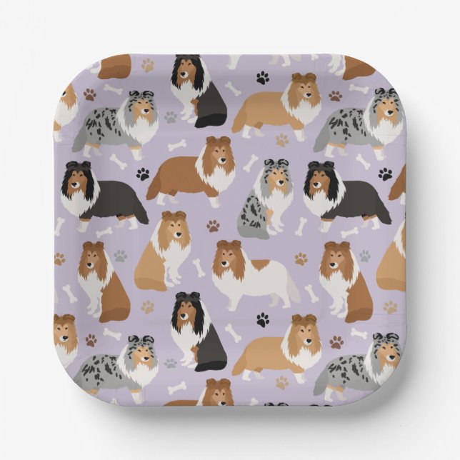 Teller aus Sheltie Bones und Paws Paper (Vorderseite)