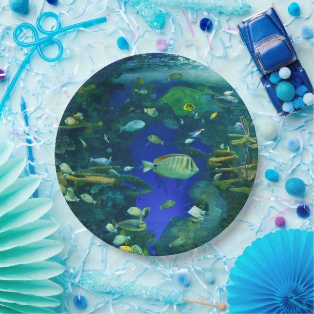 Teller aus tropischem Fischpapier (Party)