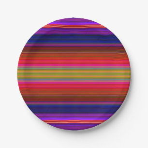 Teller Bright Neon Fiesta Streifen Muster
