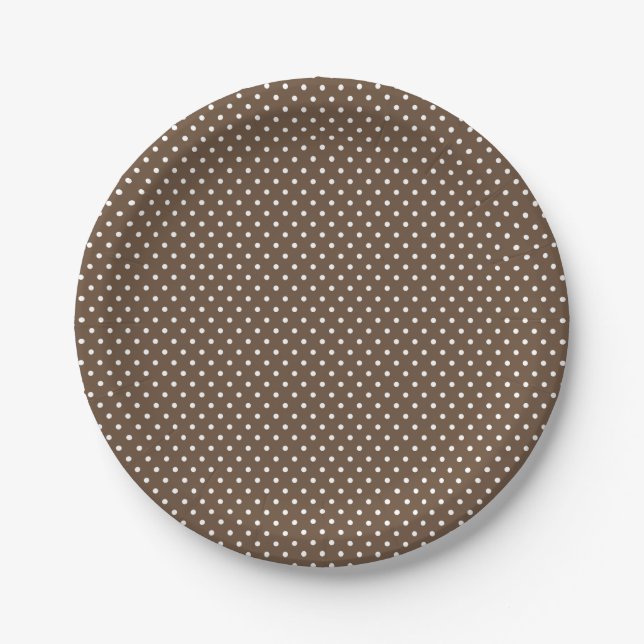 Teller der klassischen Braun- und Weißpolka-Dot (Vorderseite)