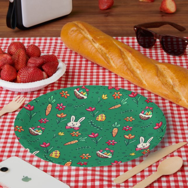 Teller des Grüne Ostermusters (Picknick)
