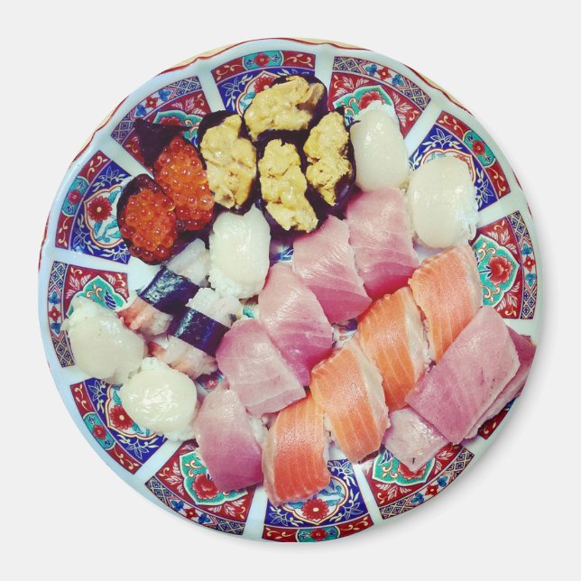 Teller des köstlichen Sushi Kühlschrank Magnet (Vorne)