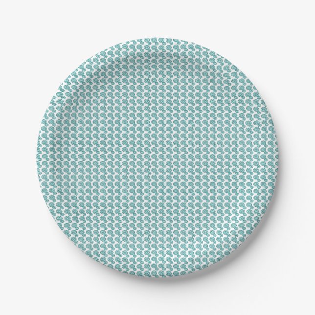 Teller für blaues Spiralmuster (Vorderseite)
