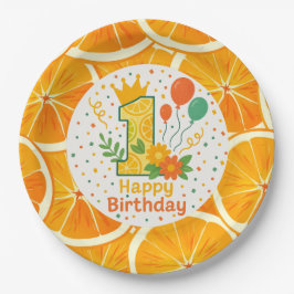 Teller für das erste Geburtstagspapier von Citrus