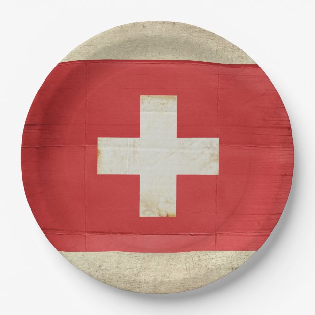 Teller für das Schweizer Flaggenpapier (Vorderseite)