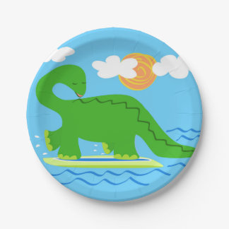 Teller für das Surfen von Dinosaur-Papier