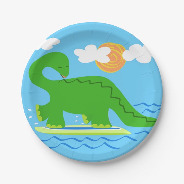 Teller für das Surfen von Dinosaur-Papier (Vorderseite)