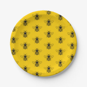 Teller für gelbe Queen Bee Muster