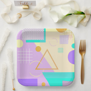 Teller für geometrisch gelbes Druckpapier