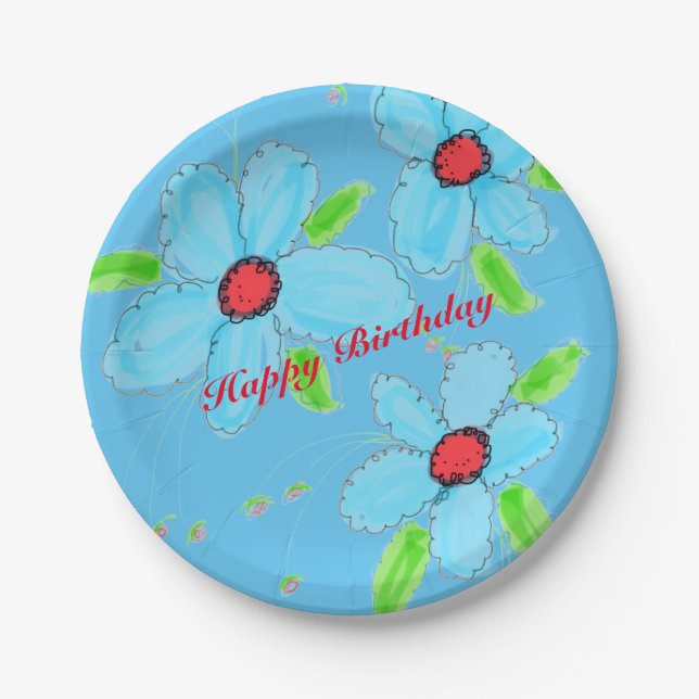 Teller für hellblaues, glühendes Party (Vorderseite)