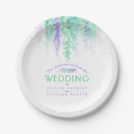Teller für Hochzeiten in Aquarellblau