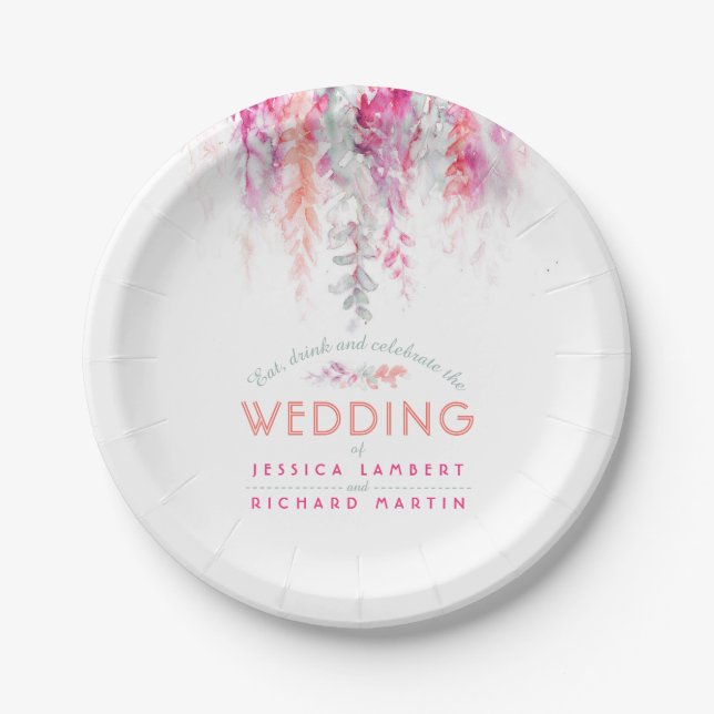 Teller für Hochzeiten in Orangenfarben (Vorderseite)
