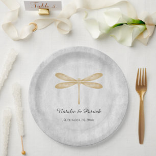 Teller für Hochzeitspapiere für Golddrachengladung