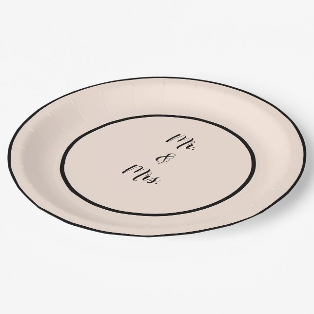 Teller für Hochzeitspapiere in Beige und Black Spr (Schrägansicht)