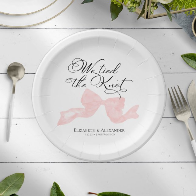 Teller für Hochzeitspapiere | Pink Bow (Von Creator hochgeladen)