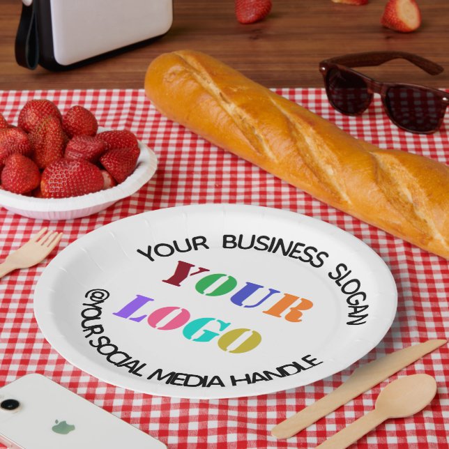 Teller für kundenspezifische Firmenlogos und Textf (Picknick)