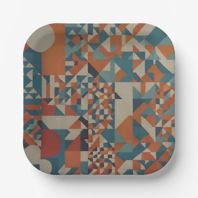 Teller für moderne geometrische Papiere (Vorderseite)