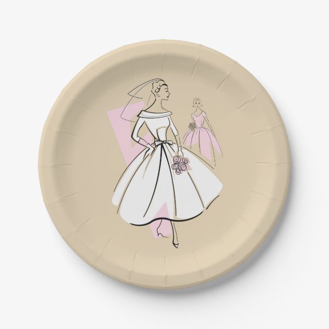 Teller für neutrale Gruppenpapiere der Mode Bride (Vorderseite)