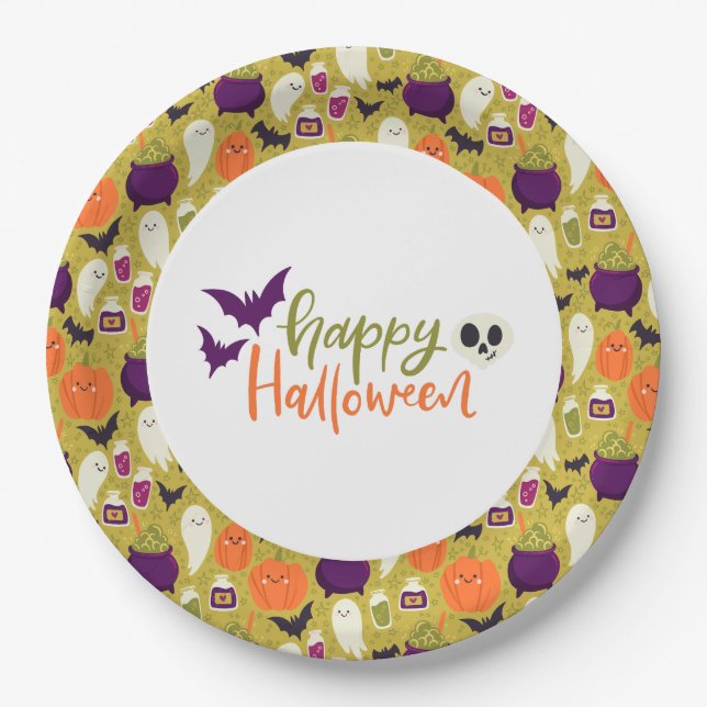 Teller für niedliches Halloween-Party (Vorderseite)