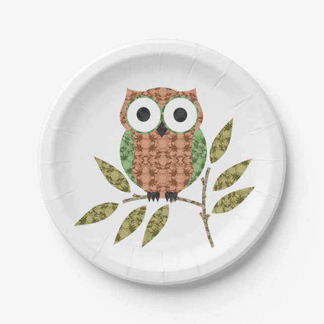 Teller für niedliches Owl (Vorderseite)