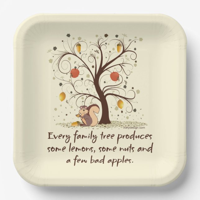 Teller für Papiere des Spaßes Family Tree (Vorderseite)