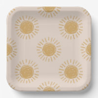 Teller für rosa und goldene Sun-Papiere