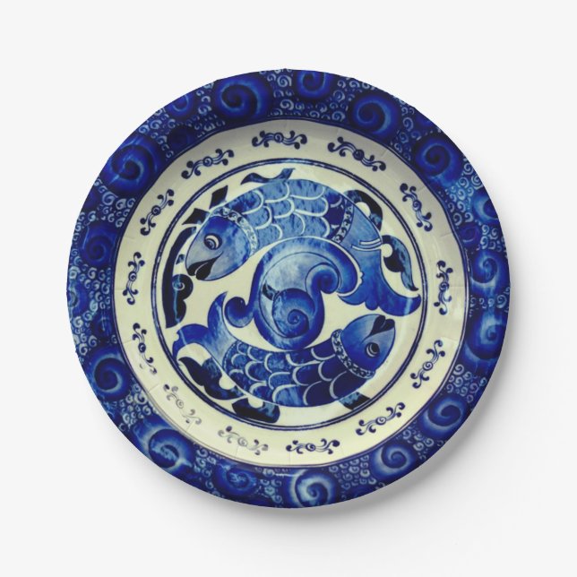 Teller für Vintage Fischpapiere (Vorderseite)