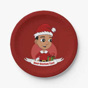 Teller für Weihnachtsjunge Cartoon