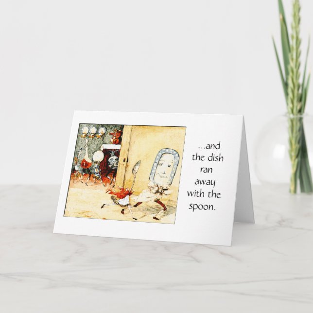 Teller lief weg mit dem Löffel, Gruß-Karte Karte (Vorderseite)
