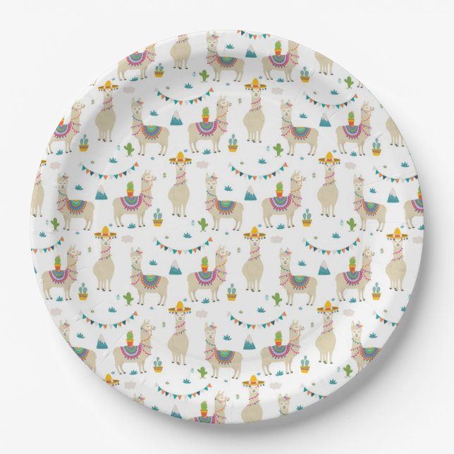 Teller - Llama Garden Party (Vorderseite)