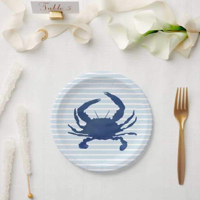 Teller mit blauem Krabbenanstrich (Hochzeit)