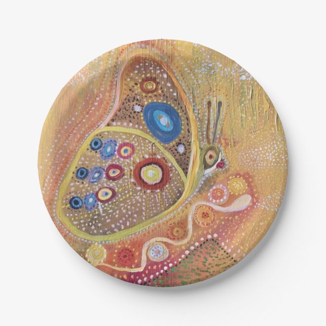 Teller mit kundenspezifischem Papier Butterfly Art (Vorderseite)