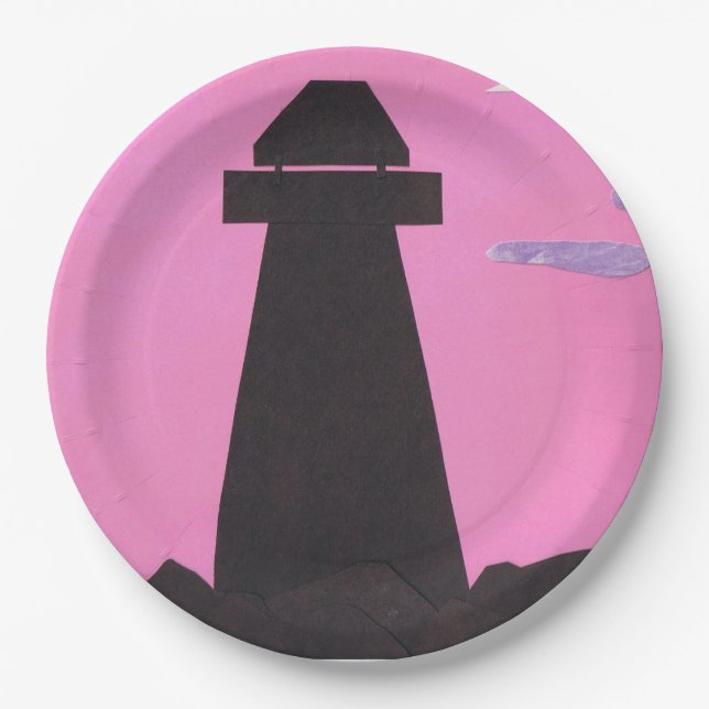 Teller mit Leuchtturmdesign (Vorderseite)