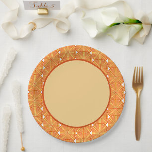 Teller mit orangem Grafikdruck
