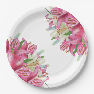 Teller-Pink-Lilien Pappteller