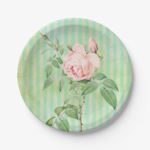 Teller, Rosa Rosa-Rose, Blumenmuster, Blume Pappteller