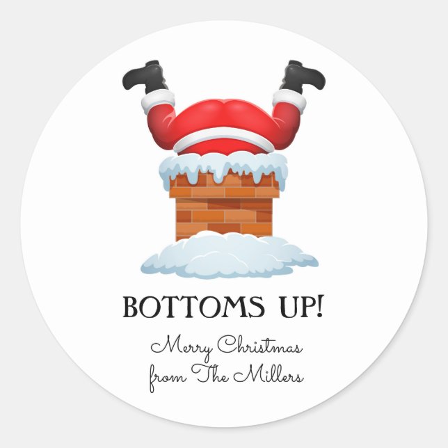 Teller Up Santa Holiday Getränke Runder Aufkleber (Vorderseite)