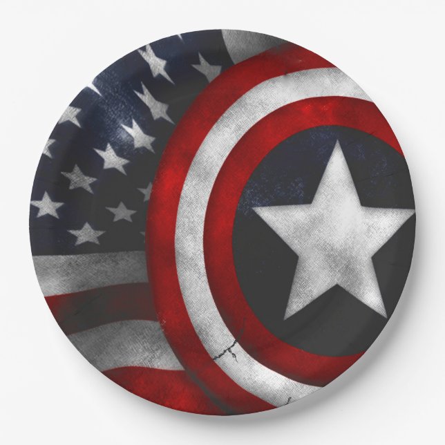 Teller/US Flagge Pappteller (Vorderseite)