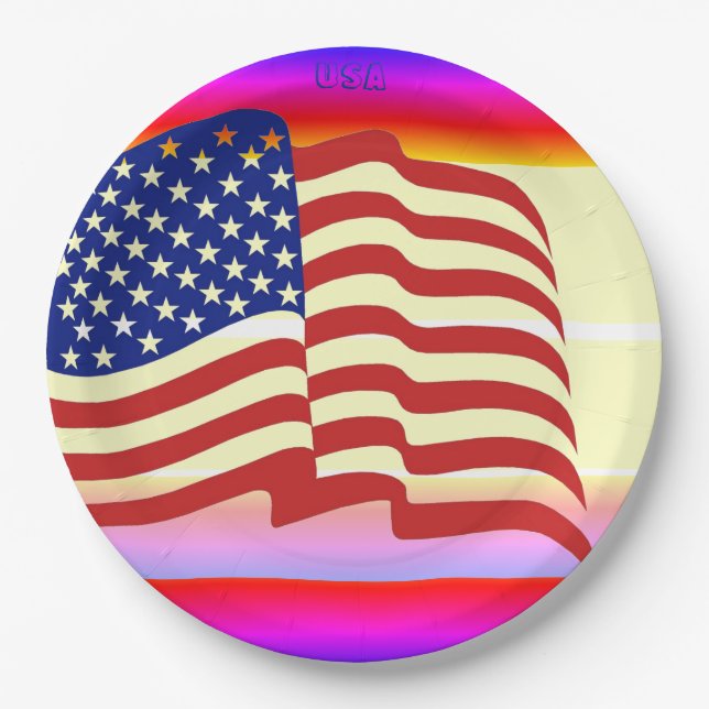 Teller - USA-Flagge (Vorderseite)