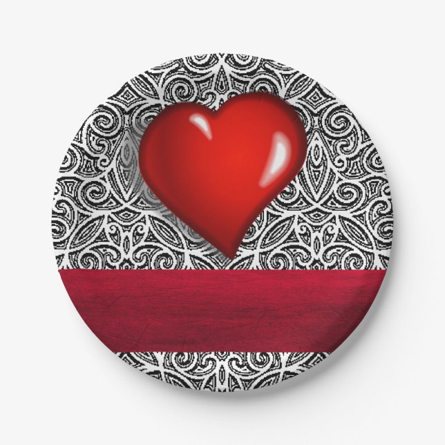 Teller Valentinstag Herz (Vorderseite)