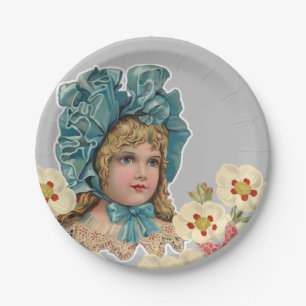 Teller, Vintage Blume Pappteller
