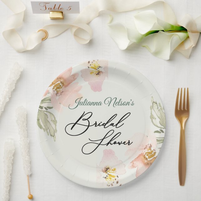 Teller von Aquarellpapier (Hochzeit)