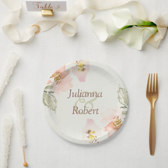 Teller von Aquarellpapier (Hochzeit)