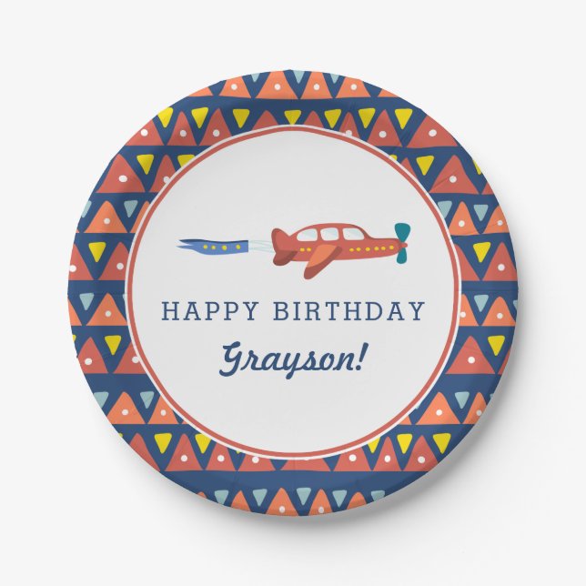 Teller von Flugzeugen zum Geburtstag (Vorderseite)
