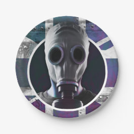 Teller von Gasmasken