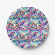 Teller von hellen Einwegpapier - Set 3