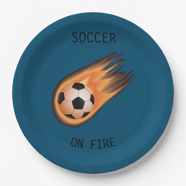 TELLER von SOCCER "On Fire"-Papier. (Vorderseite)