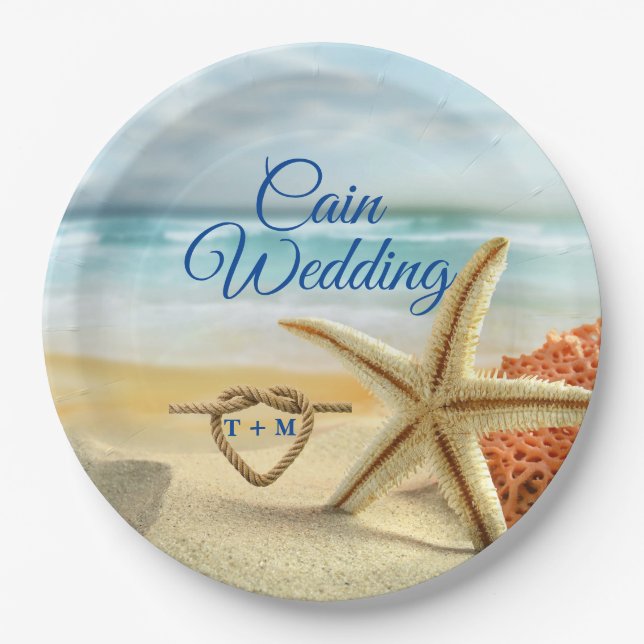 Teller von tropischen Hochzeitstrandblättern (Vorderseite)