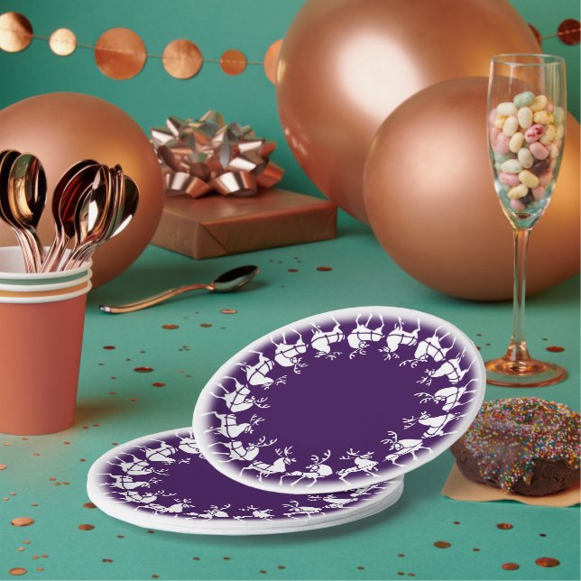 Teller von Urlaubspapieren Festive Rentier Party T (Multi)