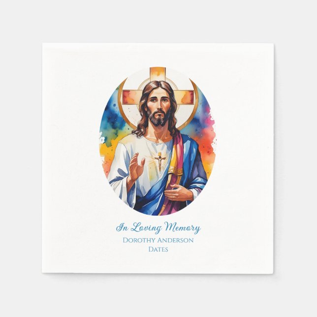 Teller zum benutzerdefinierten Jesus-Gedächtnis Serviette (Vorderseite)